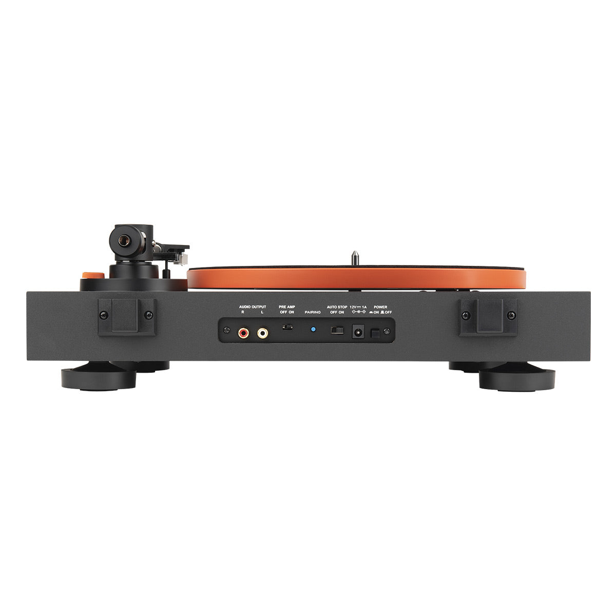JBLSpinner BT Semi-Automatic Bluetooth Turntable (Black/Orange) with Charge 5 Portable Bluetooth Speaker (Black)