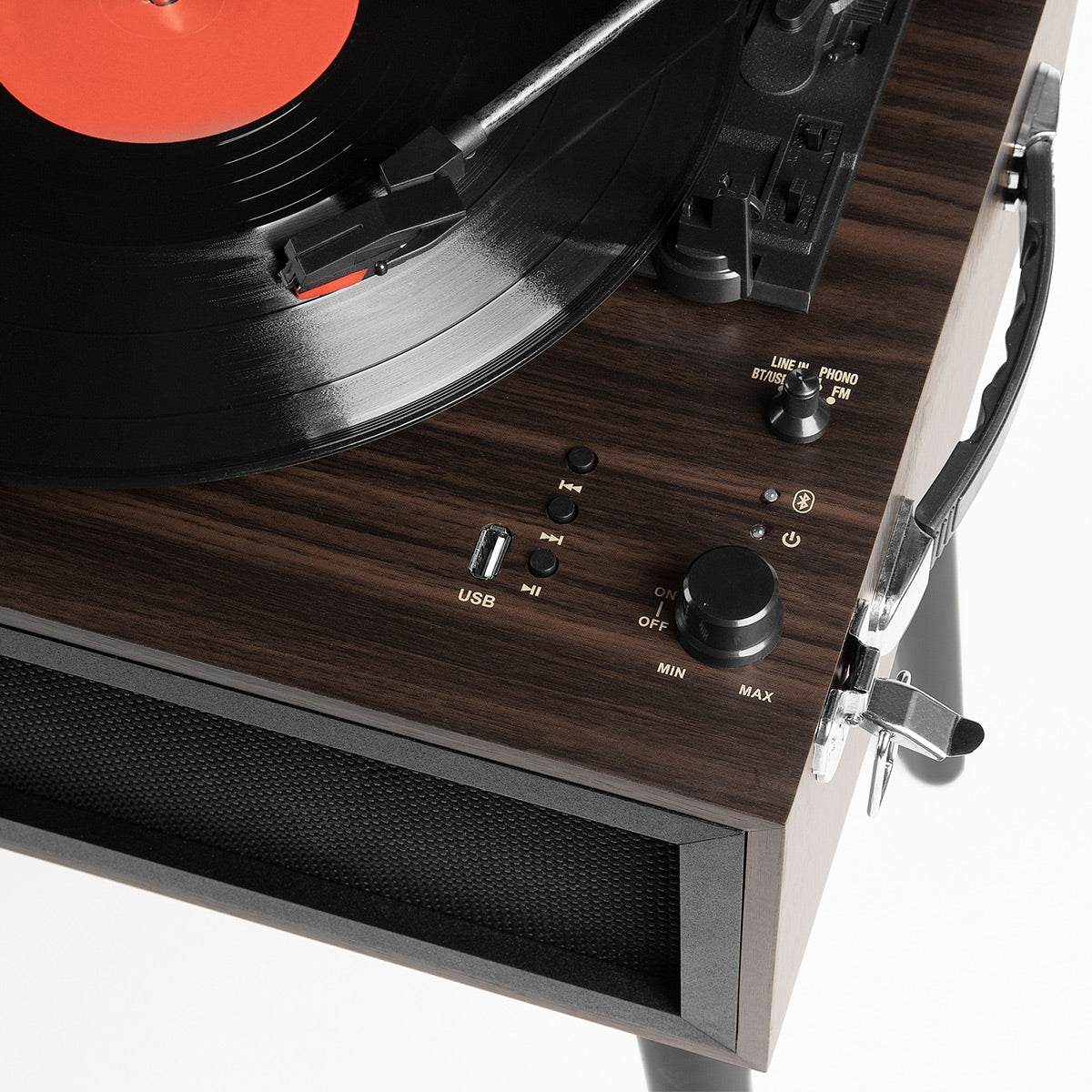 Liberty Bluetooth Record Player Stand with 3-Speed Turntable (Espresso)