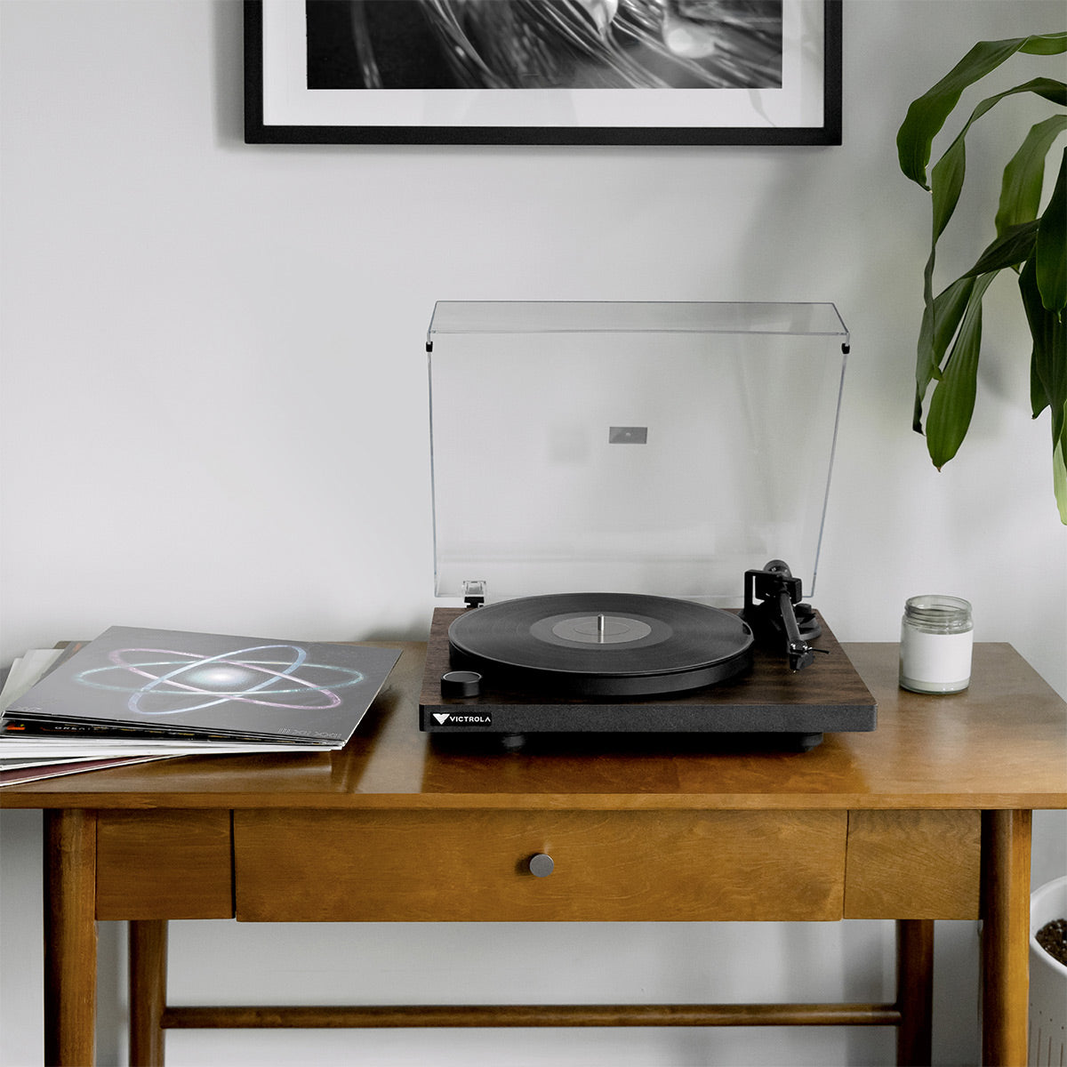 Premiere T1 Premium Turntable with Built-In Vinyl Stream Bluetooth Technology (Espresso)
