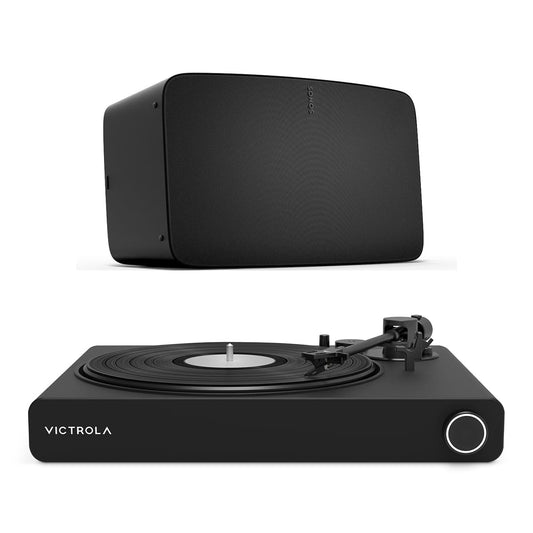 Stream Onyx Works with Sonos Wireless Turntable with Sonos Five Wireless Speaker for Streaming Music (Black)