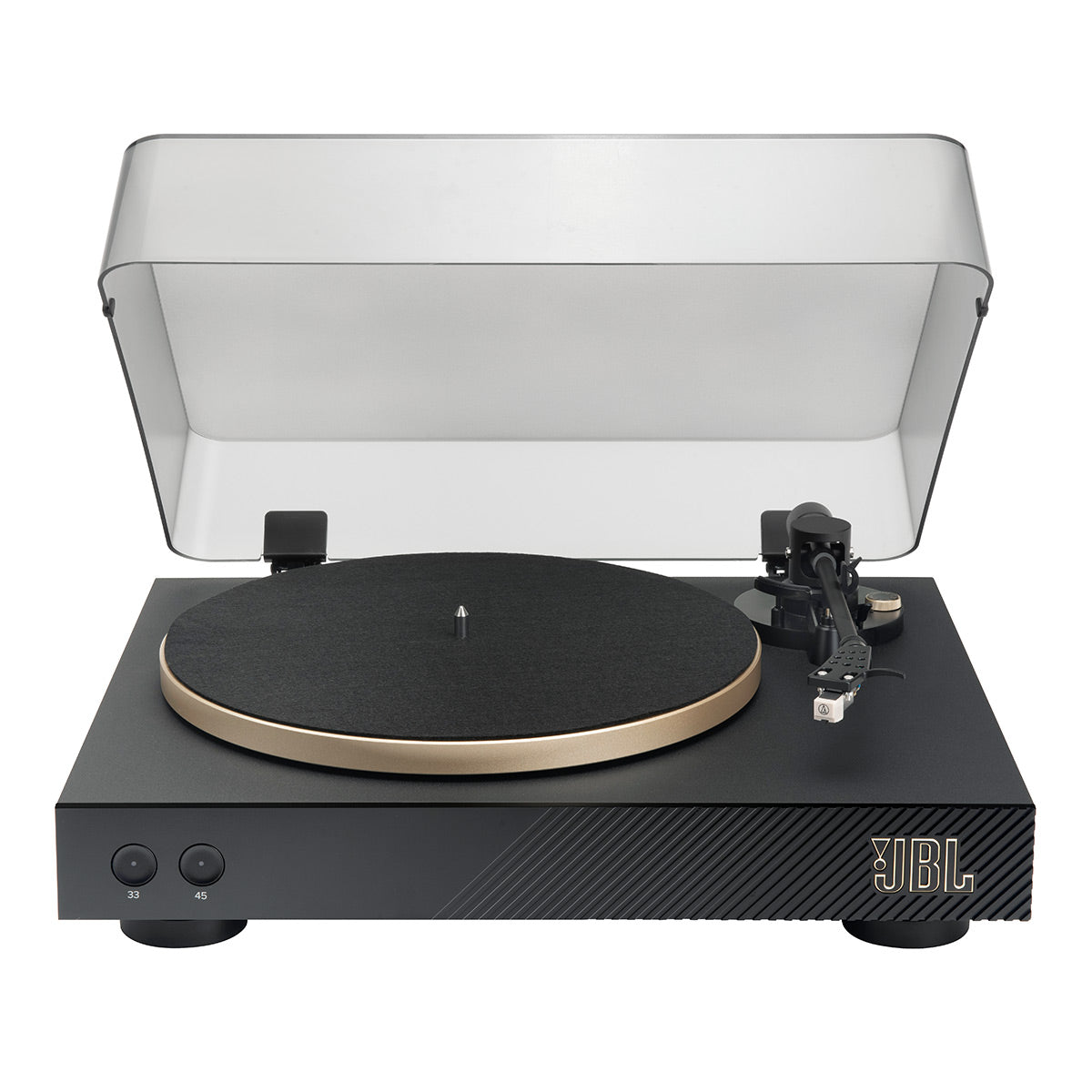 JBLSpinner BT Semi-Automatic Belt-Drive Turntable with Bluetooth 5.3 and Installed Audio Technica Cartridge (Black & Gold)