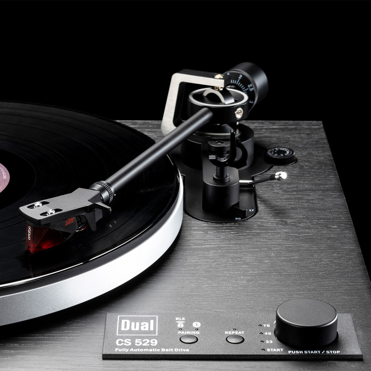 CS 529 Fully Automatic 3-Speed Turntable with Bluetooth (Black Veneer)