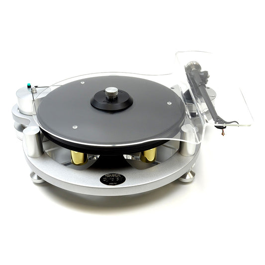 MichellGyro SE Turntable Bundle with T8 Tonearm, Record Clamp, and UniCover (Silver)