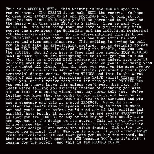 XTC: GO2 - 200gm Vinyl - VINYL LP