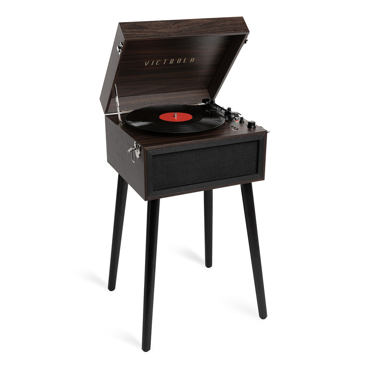 Liberty Bluetooth Record Player Stand with 3-Speed Turntable (Espresso)