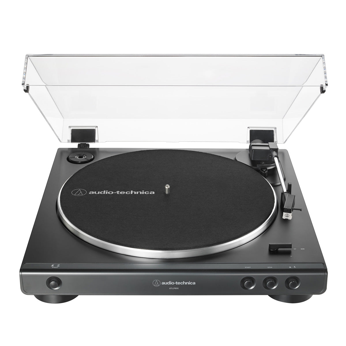 AudioTechnica AT-LP60X-BK Fully Automatic Belt-Drive Stereo Turntable (Black) with Audioengine A2+ Premium Powered Wireless Desktop Speakers - Pair (Black)