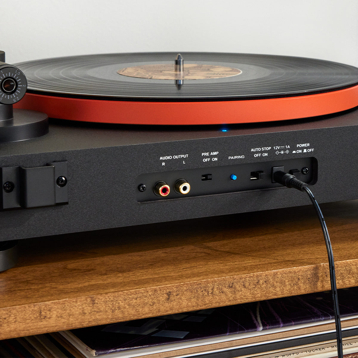 JBLSpinner BT Semi-Automatic Bluetooth Turntable (Black/Orange) with Charge 5 Portable Bluetooth Speaker (Black)